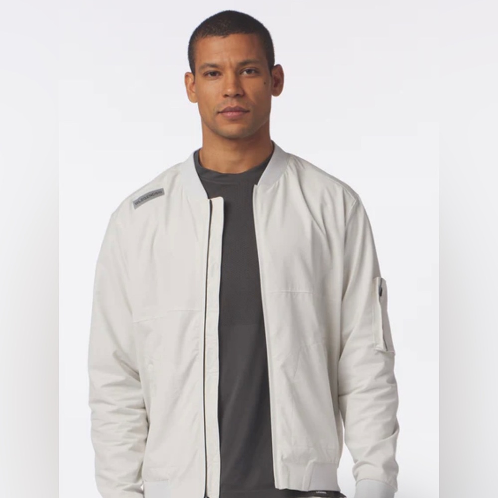 Legends Carson Bomber Jacket Small White Lightweight Zip